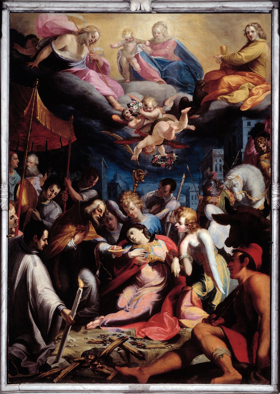 Administrasjon av eukaristien til St. Lucy (maleri av Giovanni Andrea Ansaldo