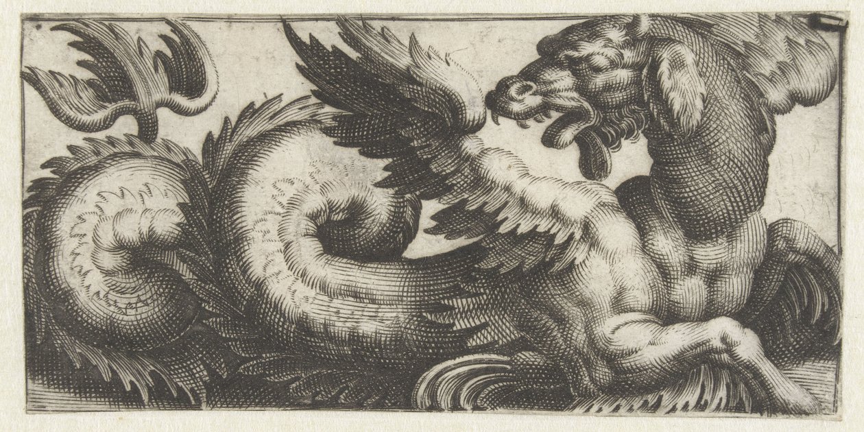 Bevinget sel ser tilbake Frisere med sjømonstre (serietittel) av Giovanni Andrea Maglioli