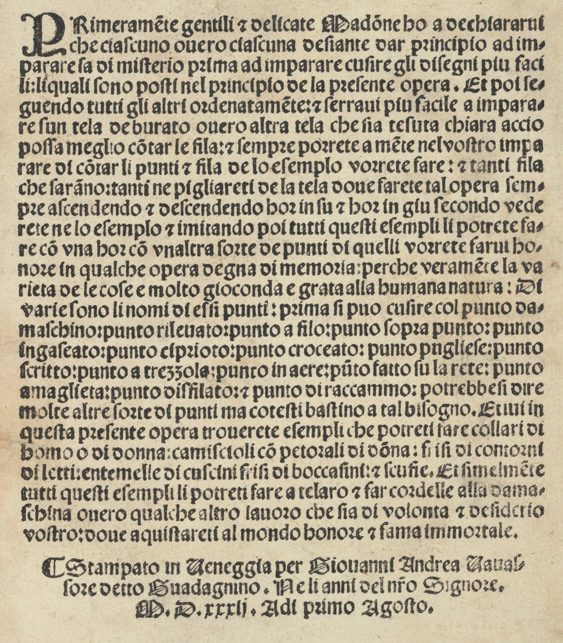 Prøve av Lauori ..., side 14 verso, 1. august 1532 av Giovanni Andrea Vavassore
