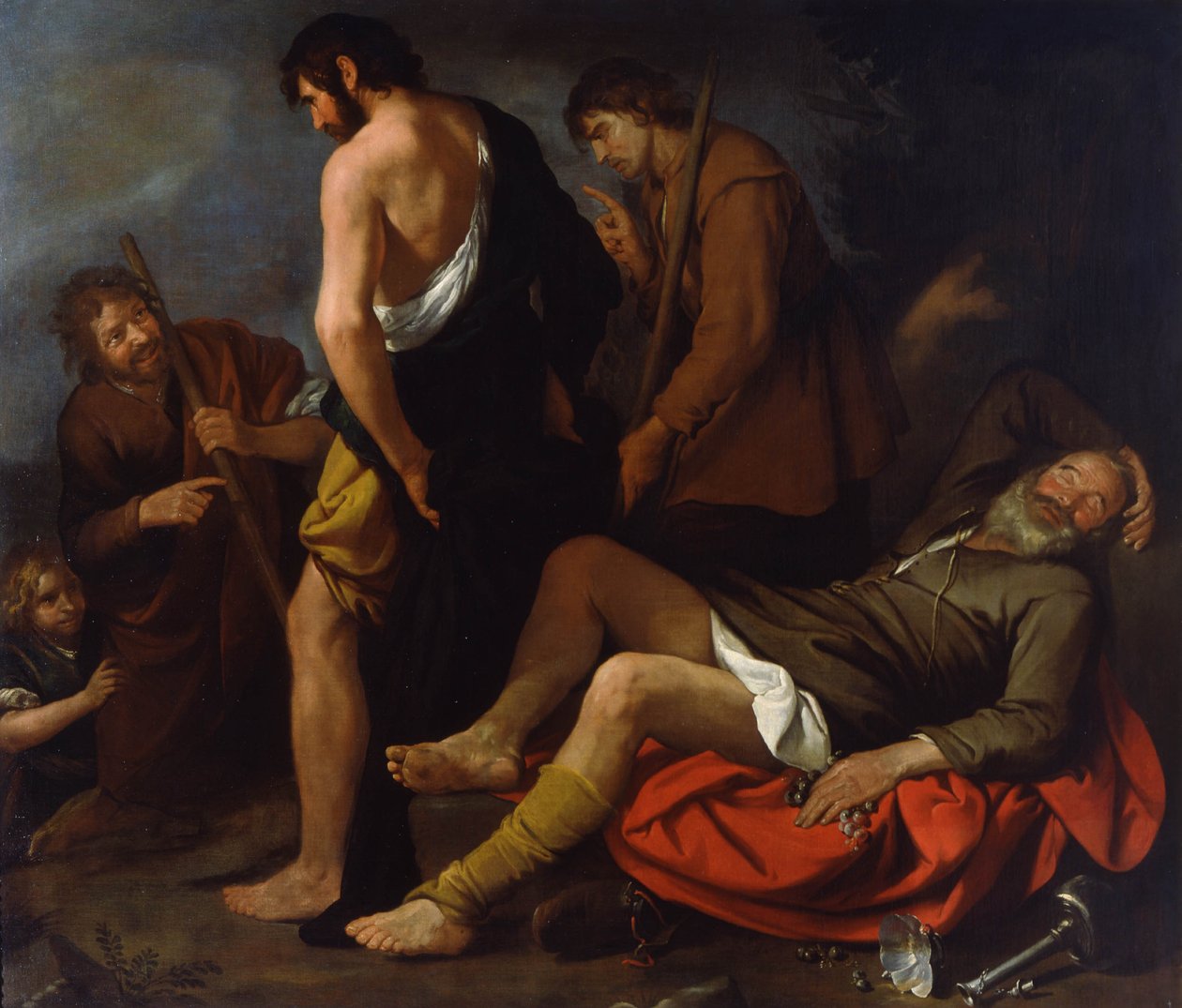 Noahs drukkenskap, 1630-1640 av Giovanni Andrea de Ferrari