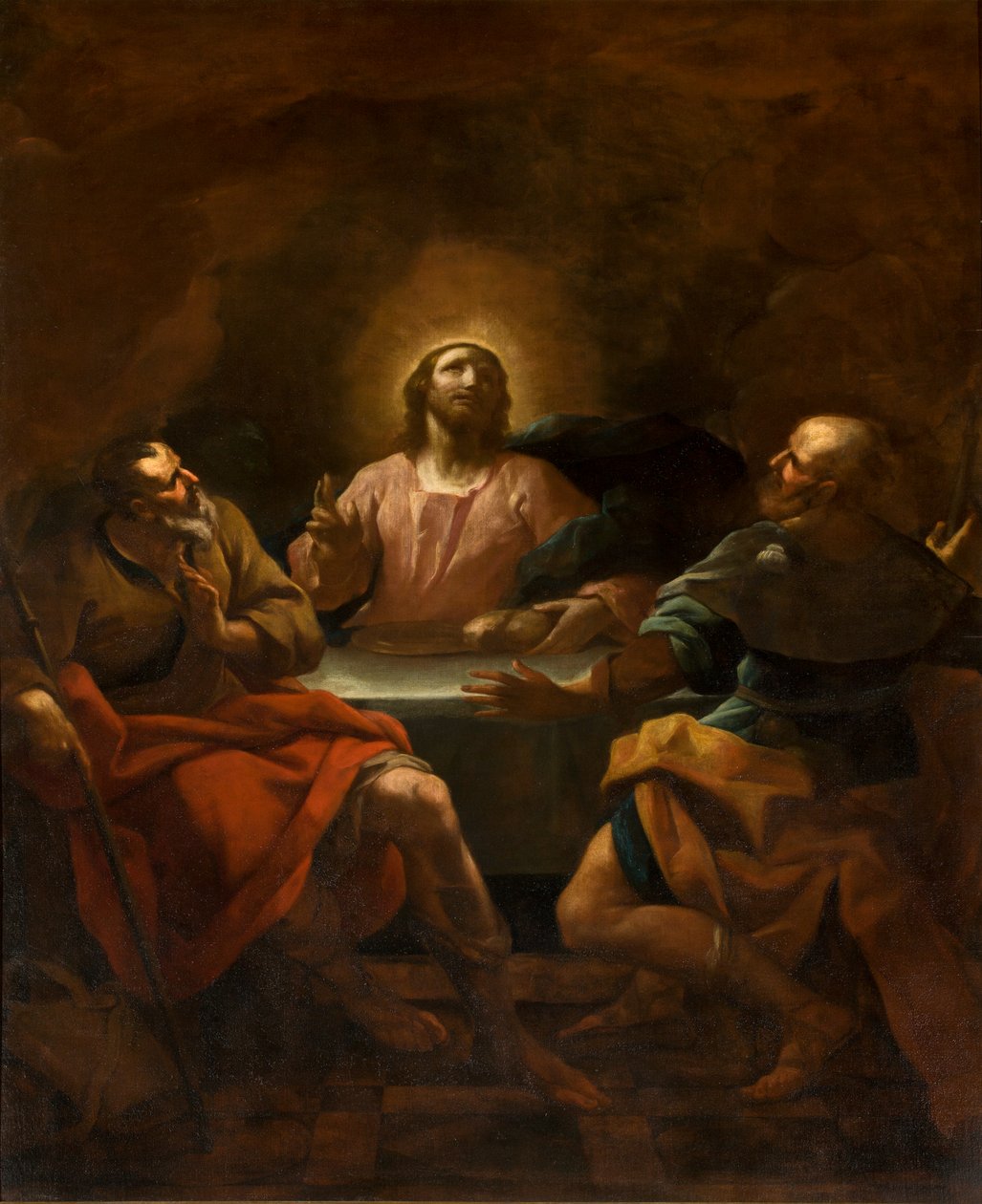 Kapell av SS sakramentet, andre span sørsiden, Giovanni Antonio Borroni, nattverd av Emmaus av Giovanni Angelo Borroni