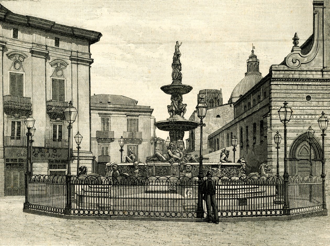 The Fountain of Orion, av Giovanni Angelo Montorsoli (ca 1506-1563), Piazza Duomo, Messina, Sicilia, Italia av Giovanni Angelo Montorsoli