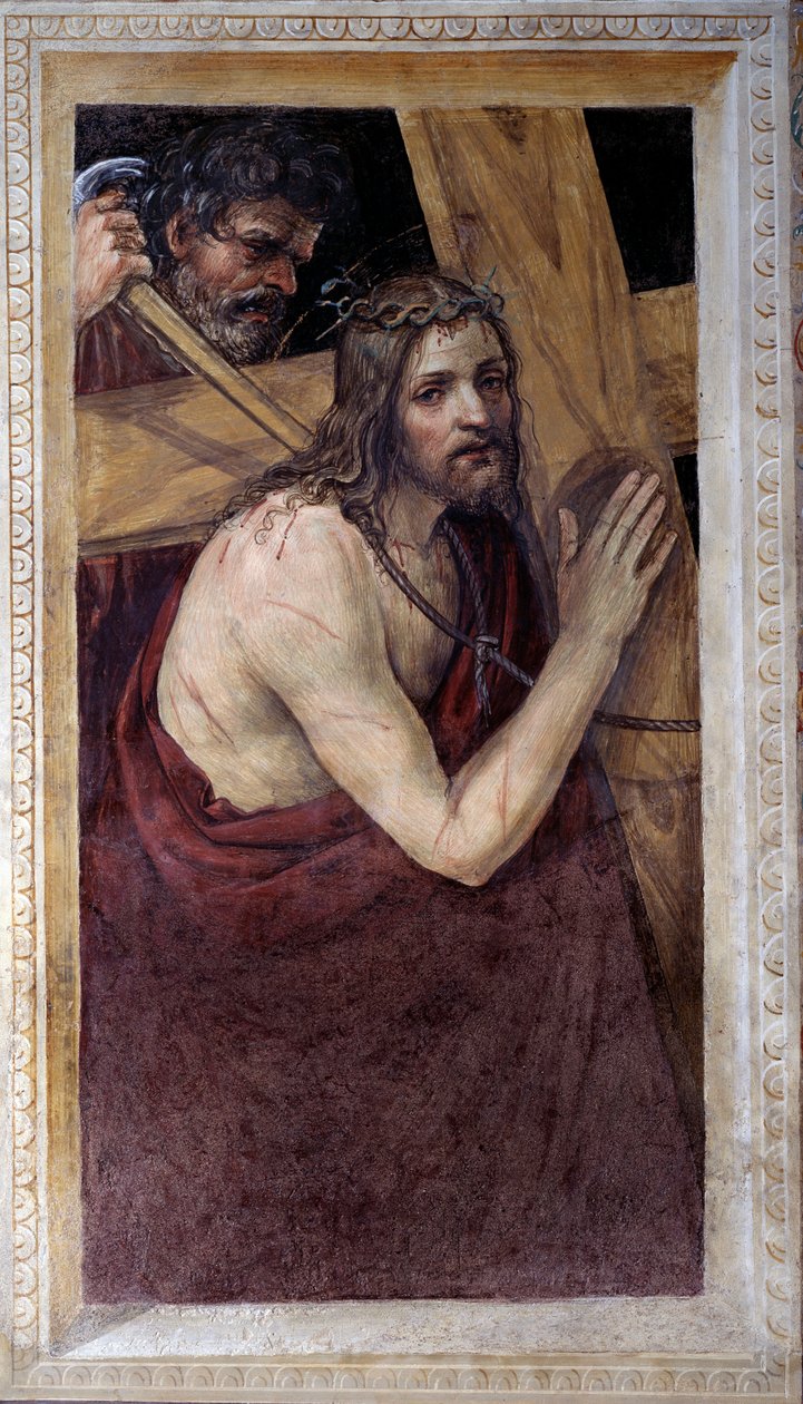 Jesus bærer sitt kors (Fresco av Giovanni Antonio Bazzi Sodoma