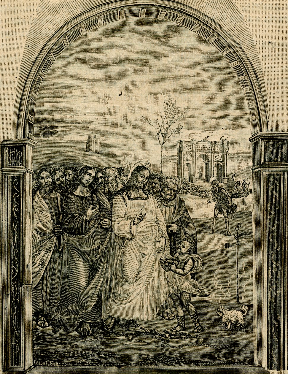 Multiplikasjon av brød og fisk, freskomaleri av Sodoma (1477-1549), refektorium til Sant