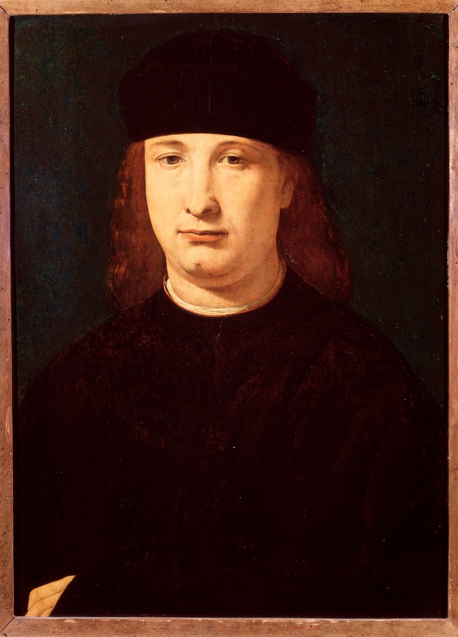 Portrett av den italienske poeten Girolamo Casio (olje på tre, ca. 1500-1520) av Giovanni Antonio Boltraffio