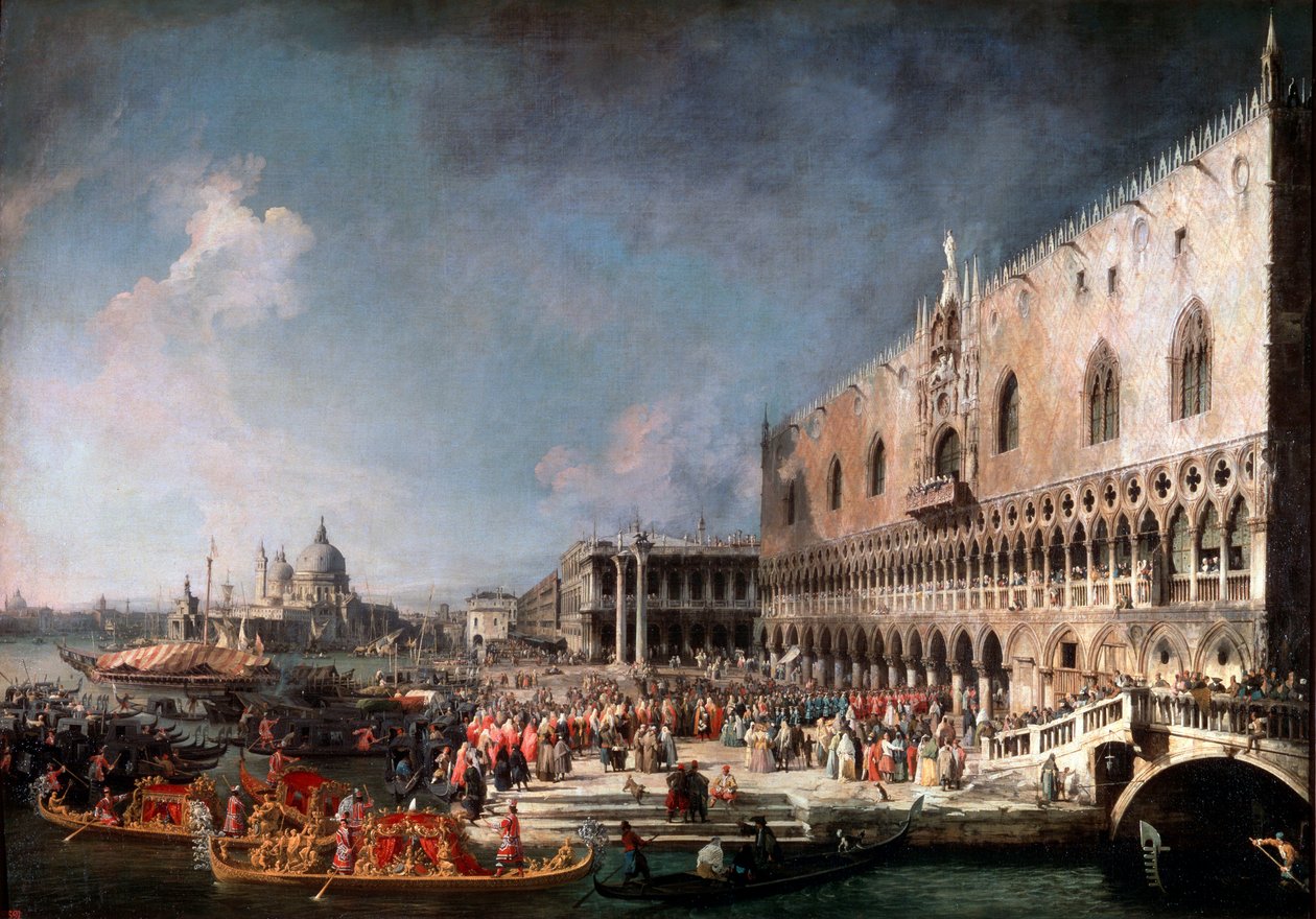 Ankomst av den franske ambassadøren i Venezia, 1725-1726. av Giovanni Antonio Canal