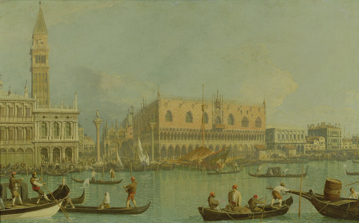 Ducal Palace og Piazzetta San Marco, ca. 1755 av Giovanni Antonio Canal
