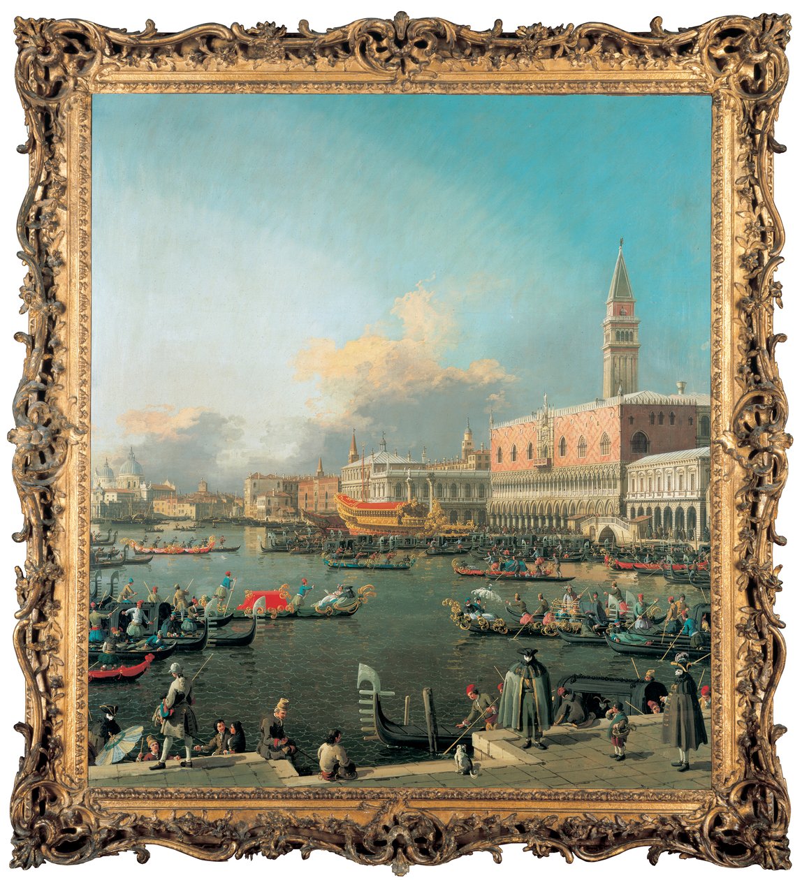 Bucintoro på Molo, Venezia, på Kristi Himmelfartsdag av Giovanni Antonio Canal