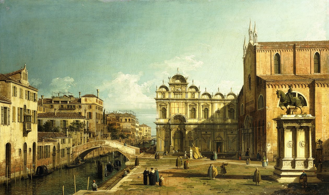 Campo Santi Giovanni e Paolo, Venezia, 1738-9 av Giovanni Antonio Canal