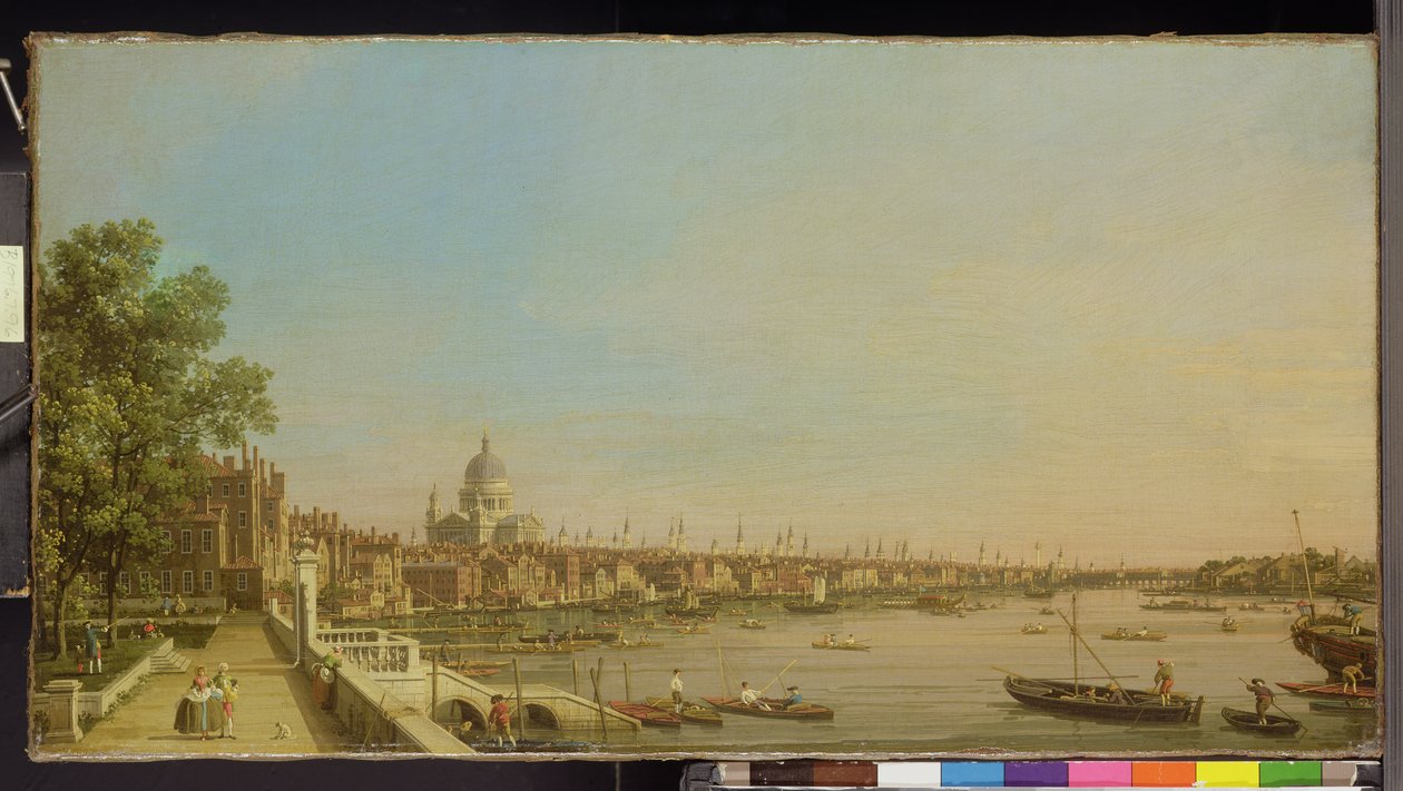 Themsen fra terrassen til Somerset House ser mot St. Paul
