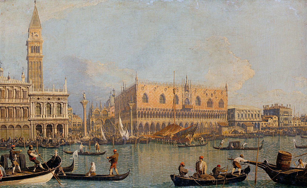 Utsikt over Dogepalasset i Venezia, før 1755 av Giovanni Antonio Canal