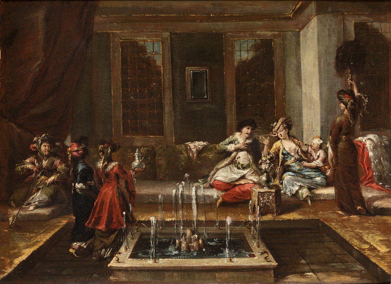 Armensk interiør eller Orient Scene par Guardi, Giovanni Antonio (1699-1760). Olje på lerret, størrelse: 44x61,5 av Giovanni Antonio Guardi