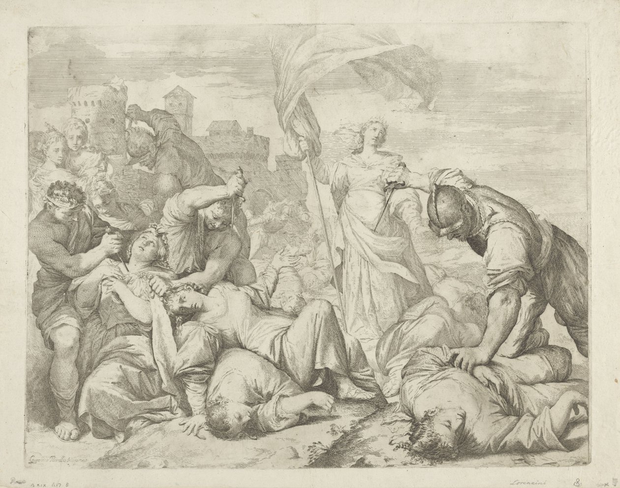 Martyrdommen til Saint Ursula og hennes følgesvenner av Giovanni Antonio Lorenzini