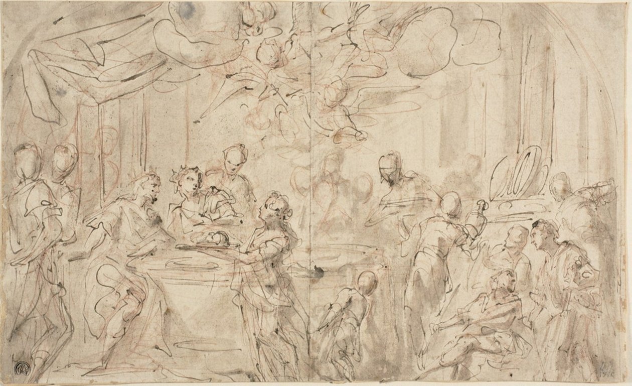 Salome med hodet til døperen Johannes før Herodes av Giovanni Antonio Pellegrini