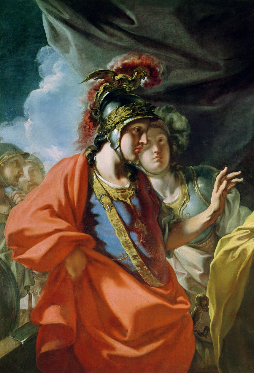 Aleksander den stores nåde (356–323 f.Kr.) foran familien til Darius III (d.330 f.Kr.) (detalj av 155522) av Giovanni Antonio Pellegrini