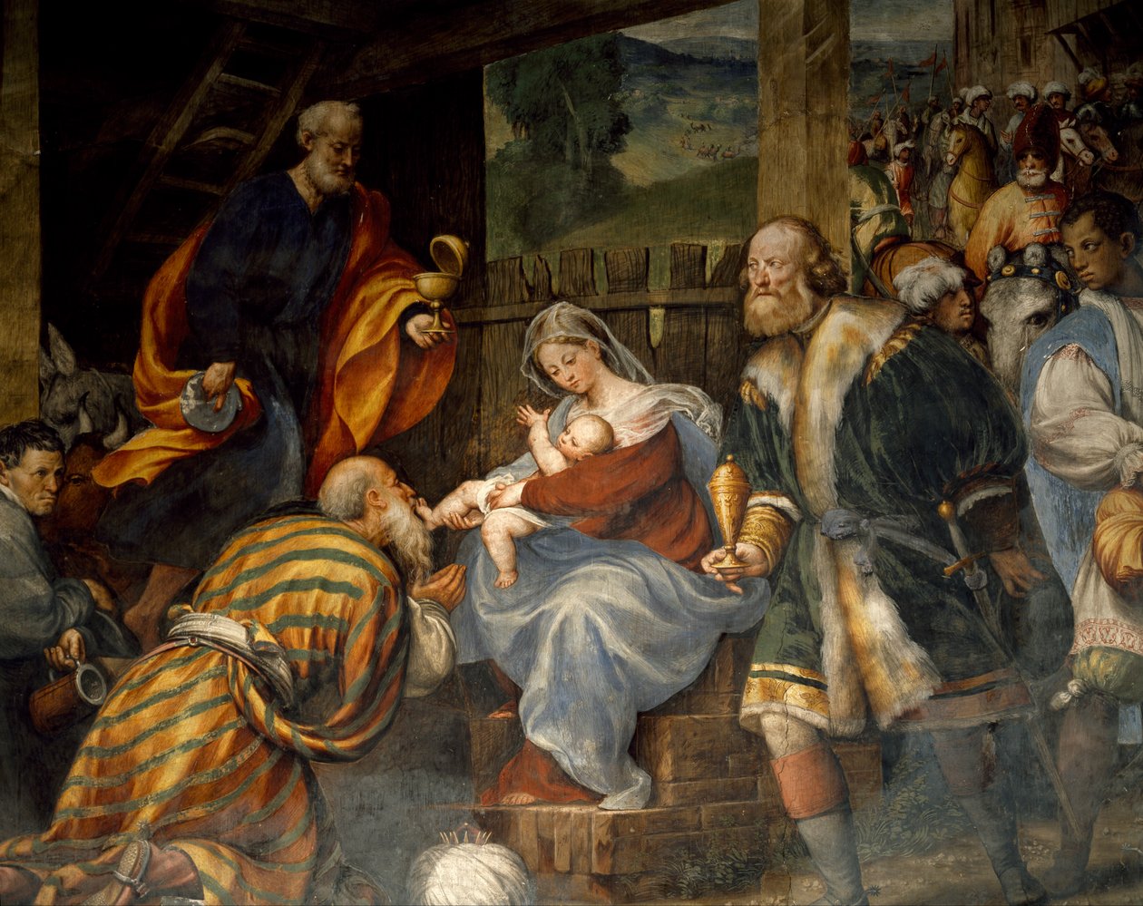 Tilbedelse av magiene av Giovanni Antonio Pordenone