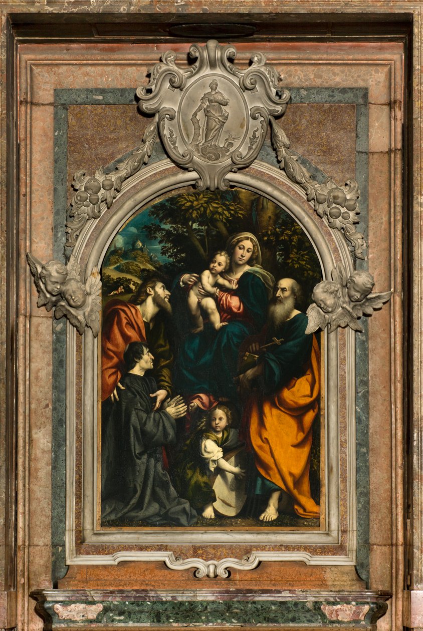 Alter for Saint Catherine, Madonna og Child mellom de hellige Philip og James og giveren Giacomo Schizzi, Il Pordenone 1522 av Giovanni Antonio Pordenone