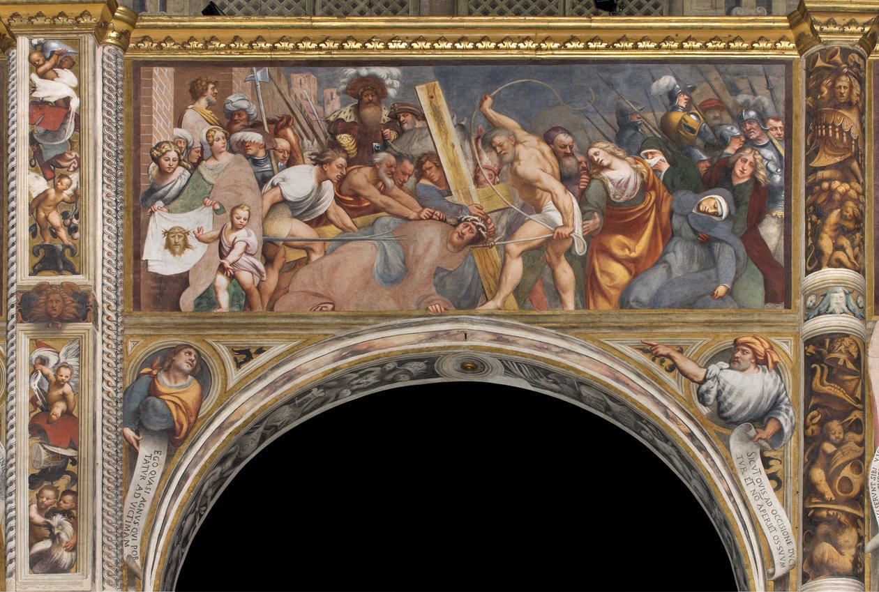 Central Aave, Second South Span, Jesus faller under korset, Il Pordenone av Giovanni Antonio Pordenone