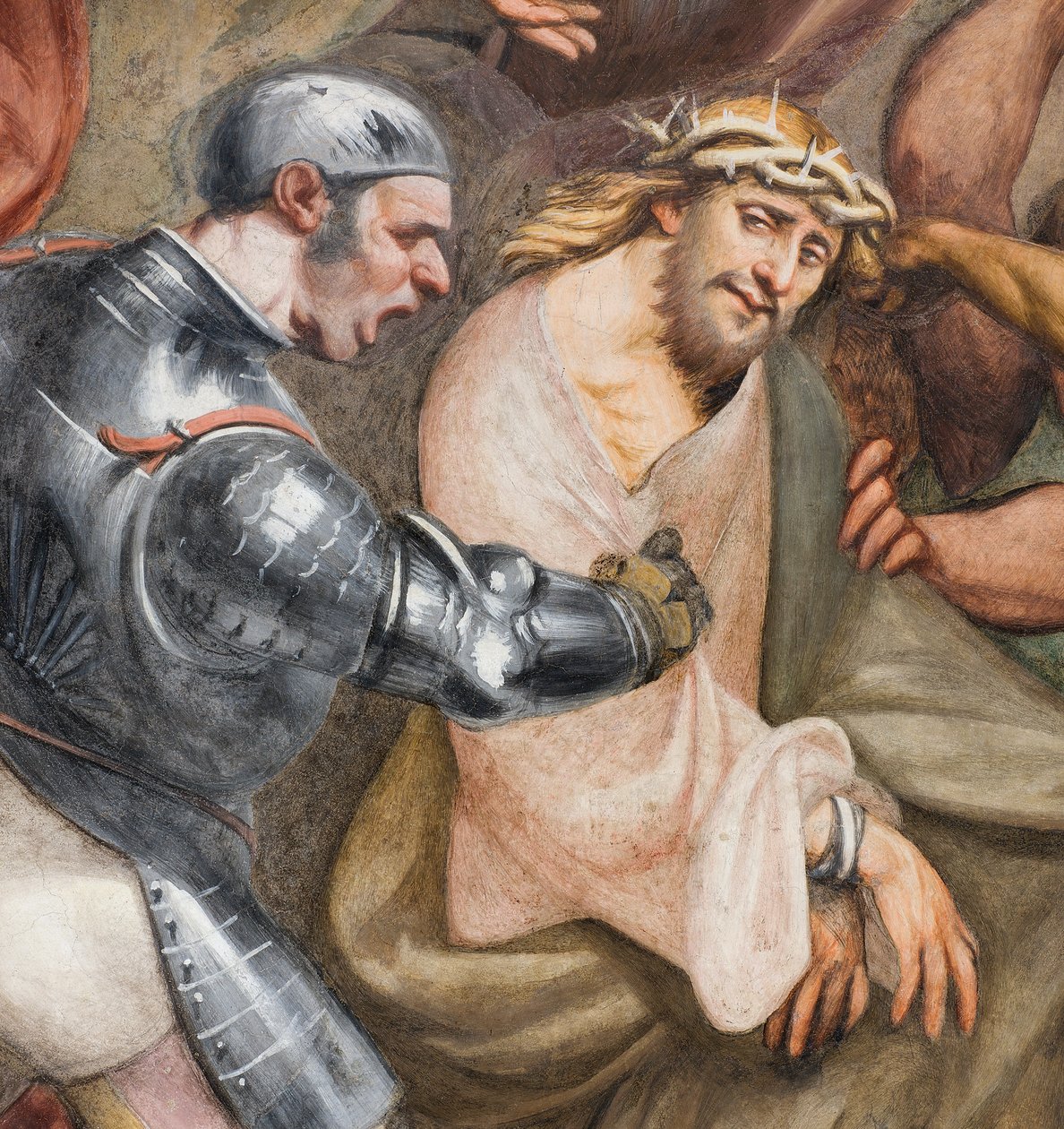 Central Aave, tredje spenn sør, klatre til Golgata, Il Pordenone av Giovanni Antonio Pordenone