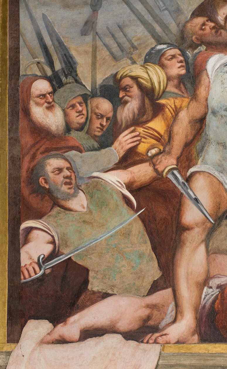 Central Aisle, First South Span, Kristus spikret til korset, Pordenone av Giovanni Antonio Pordenone