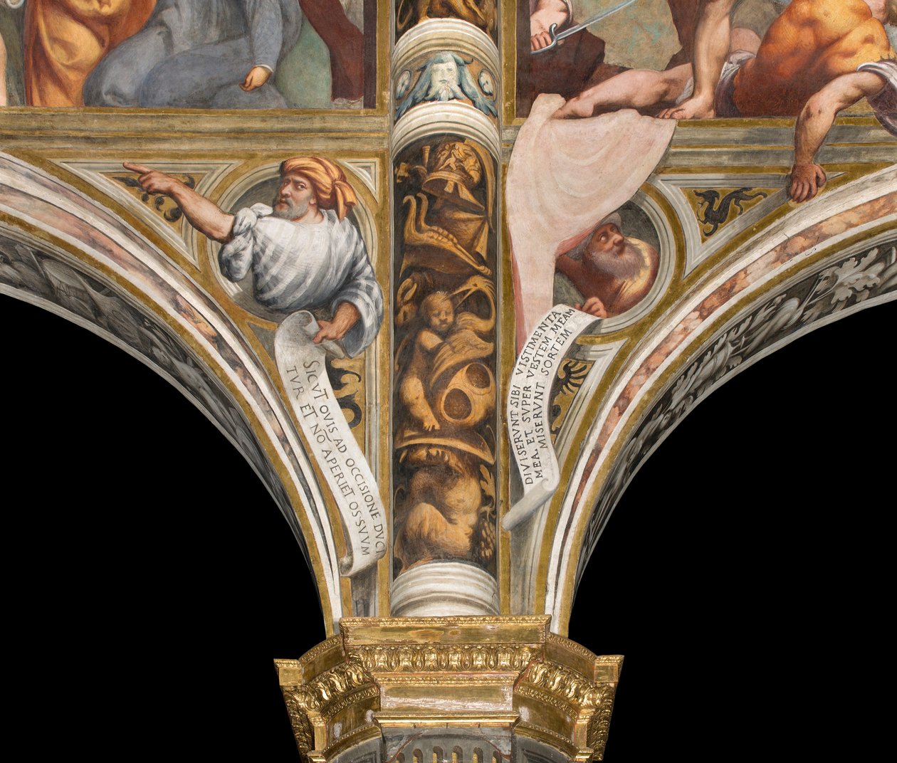 Central Nave, Plume First og Second Span South, IL Pordenone, Busts with Prophets av Giovanni Antonio Pordenone