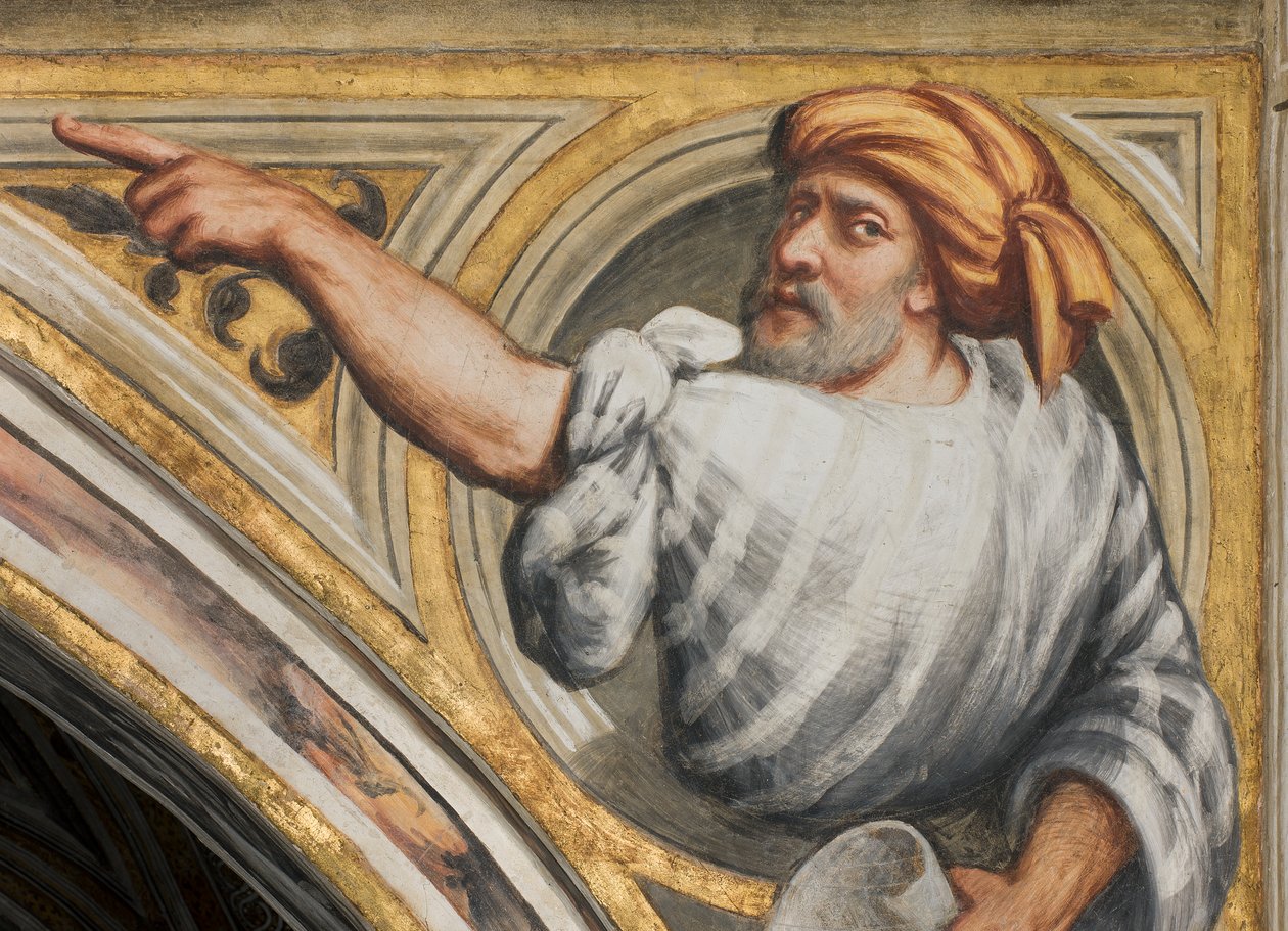 Central Nave, Plume Second Span South, IL Pordenone 1520, Bust with Prophet av Giovanni Antonio Pordenone