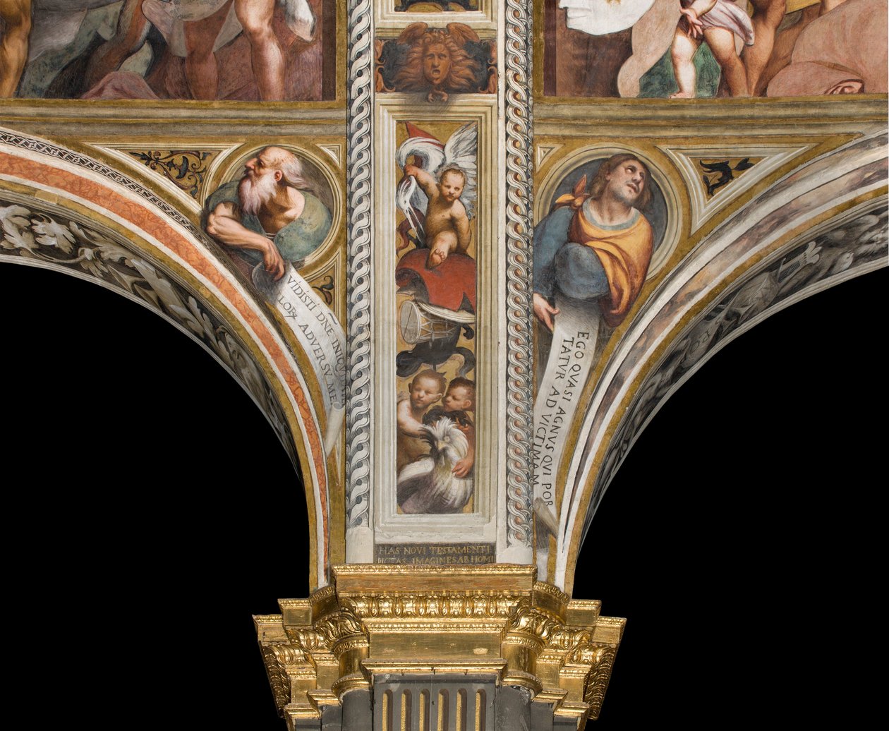 Sentralskip, andre og tredje spenn sør, IL Pordenone 1520, byster med profeter av Giovanni Antonio Pordenone