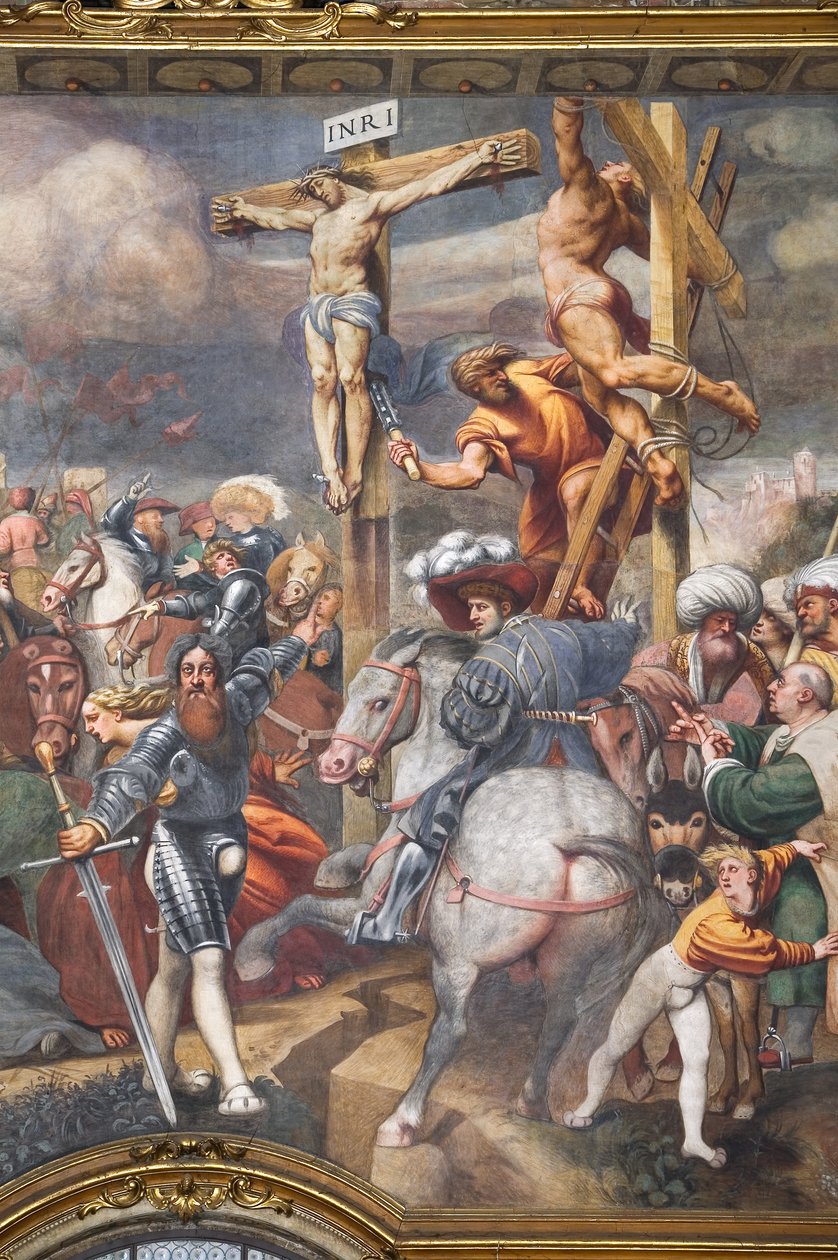 Korsfestelse, detalj av 2562703 og 2562705 av Giovanni Antonio Pordenone