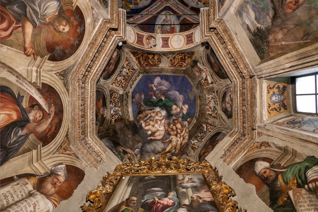 Gud som skaper blant engler, ca. 1529 av Giovanni Antonio Pordenone