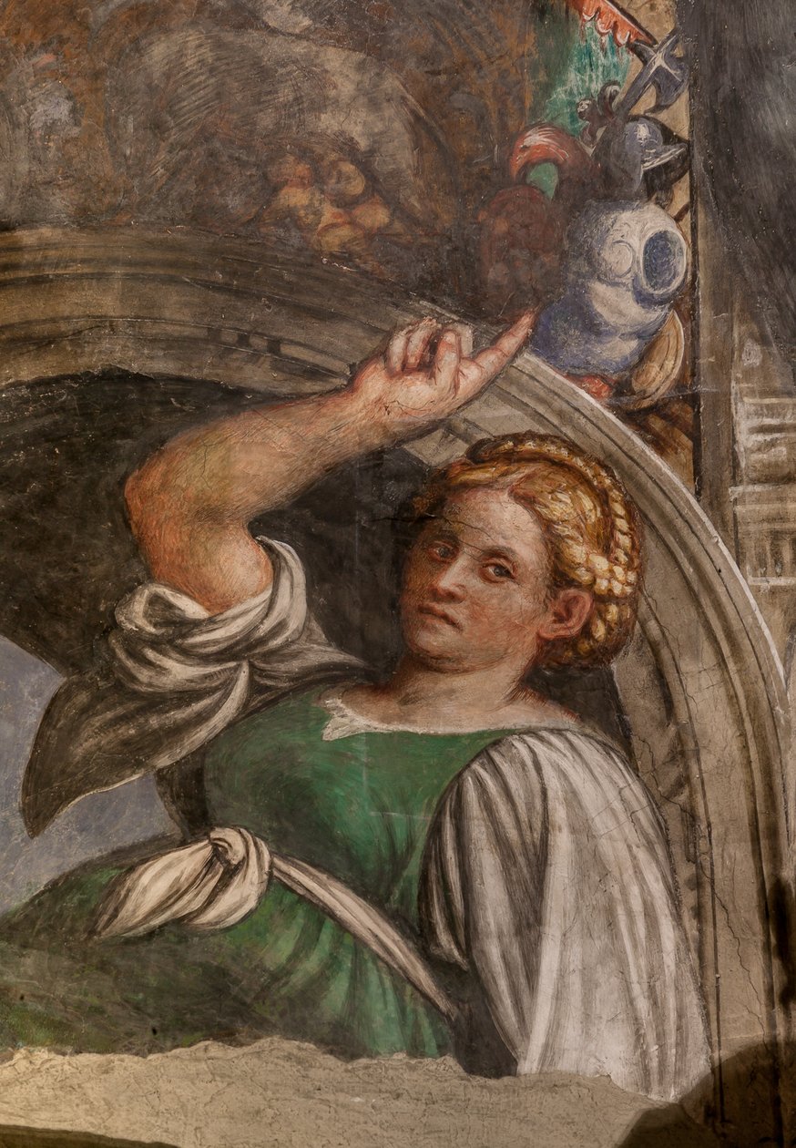 Lunette som representerer en sybil, fresco ca. 1529) (detalj av 3601435) av Giovanni Antonio Pordenone