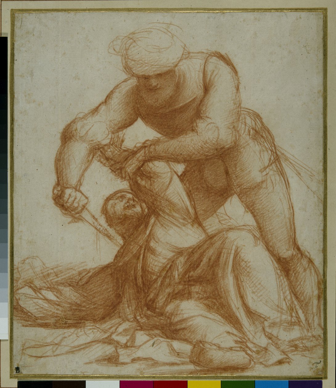 Studie av St. Peter Martyrs martyrium av Giovanni Antonio Pordenone