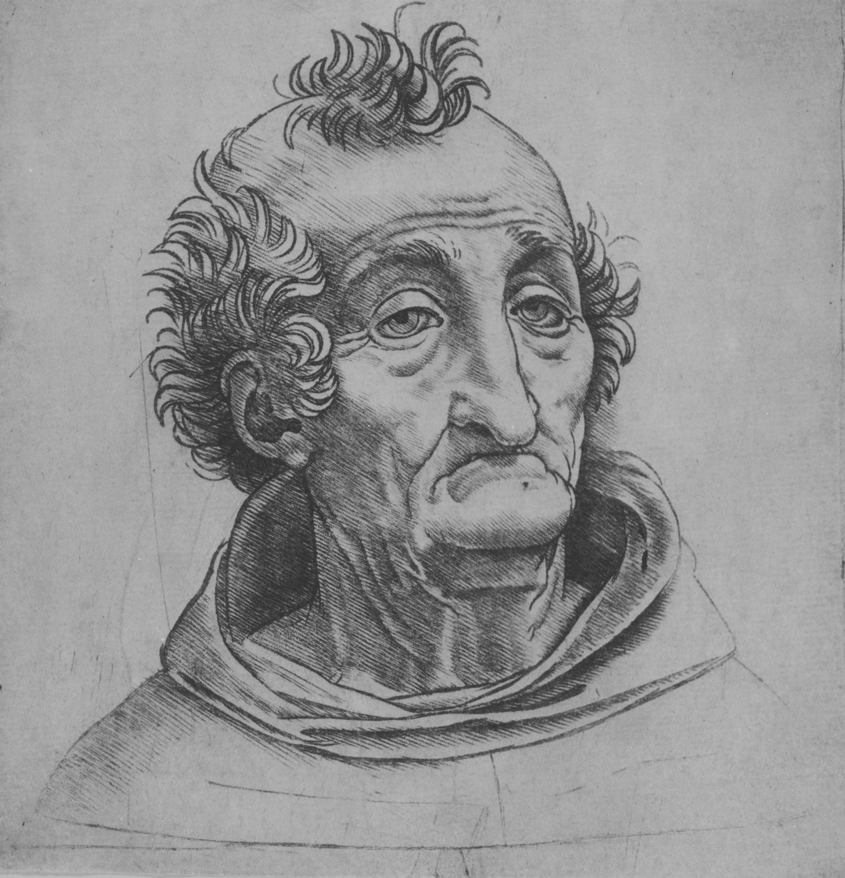 Hodet til en gammel mann, ca. 1490-1525. av Giovanni Antonio da Brescia