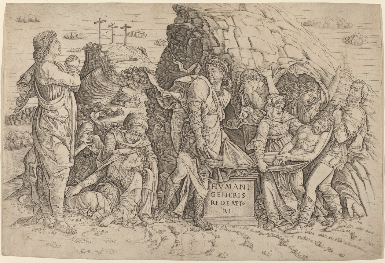 Gravleggingen av Giovanni Antonio da Brescia, after Andrea Mantegna