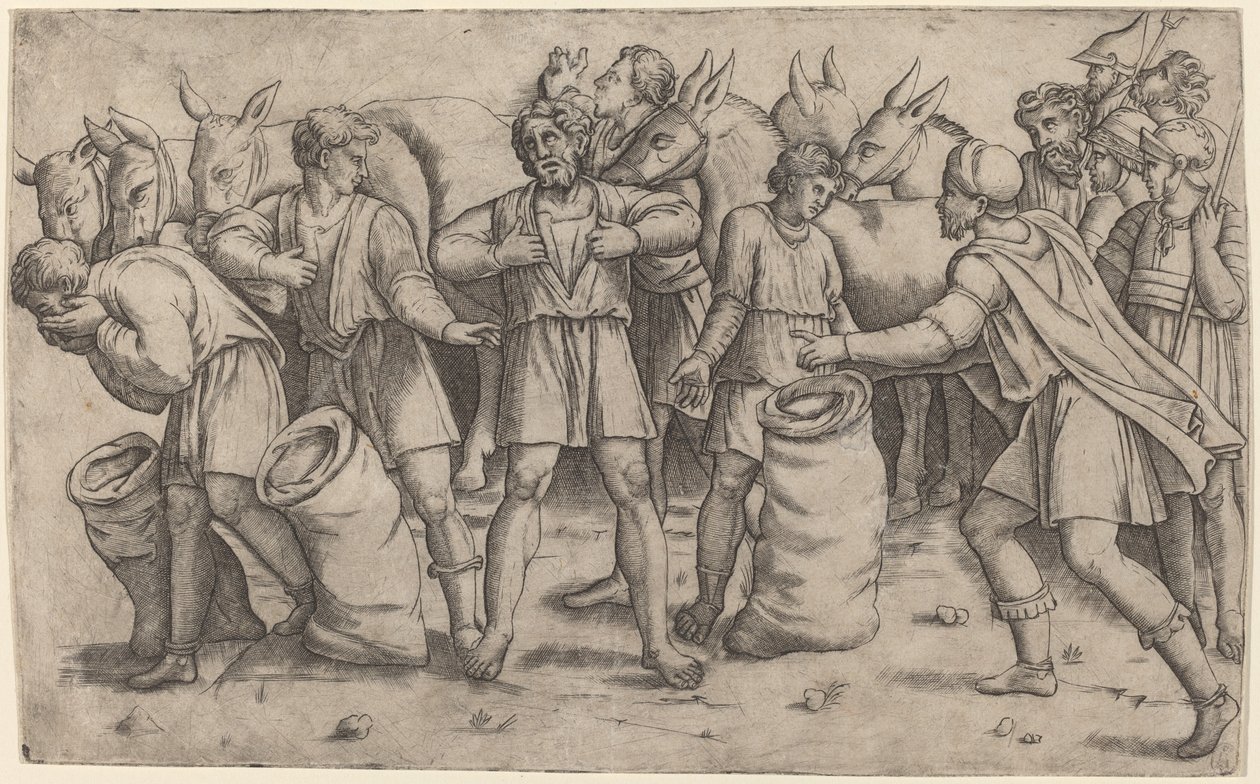 Oppdagelsen av Joseph's Cup av Giovanni Antonio da Brescia after Baldassare Peruzzi