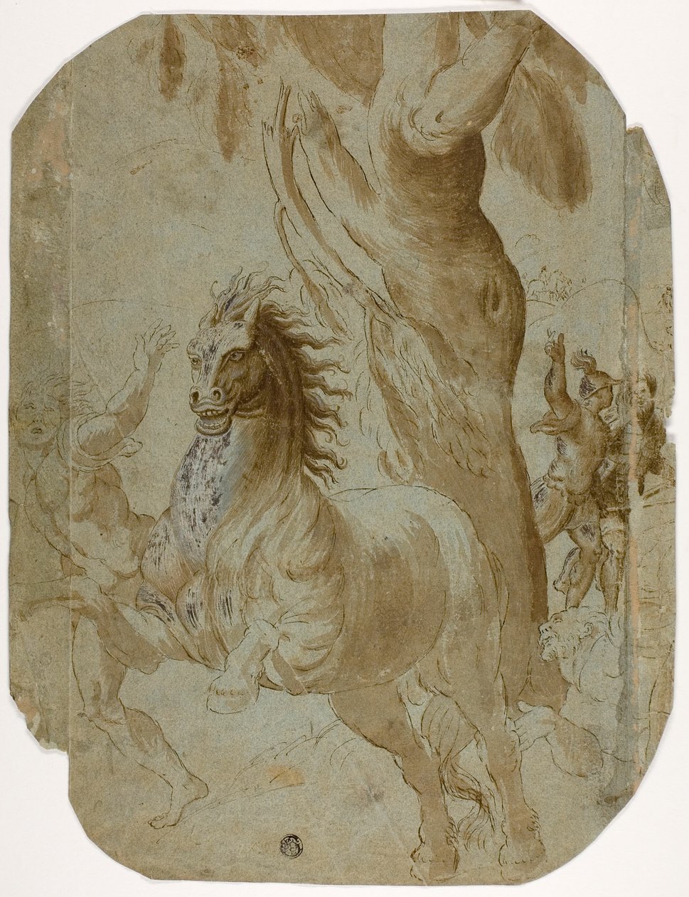 Konvertering av St. Paul (rekto); Mann sett bakfra (verso) av Giovanni Antonio da Pordenone