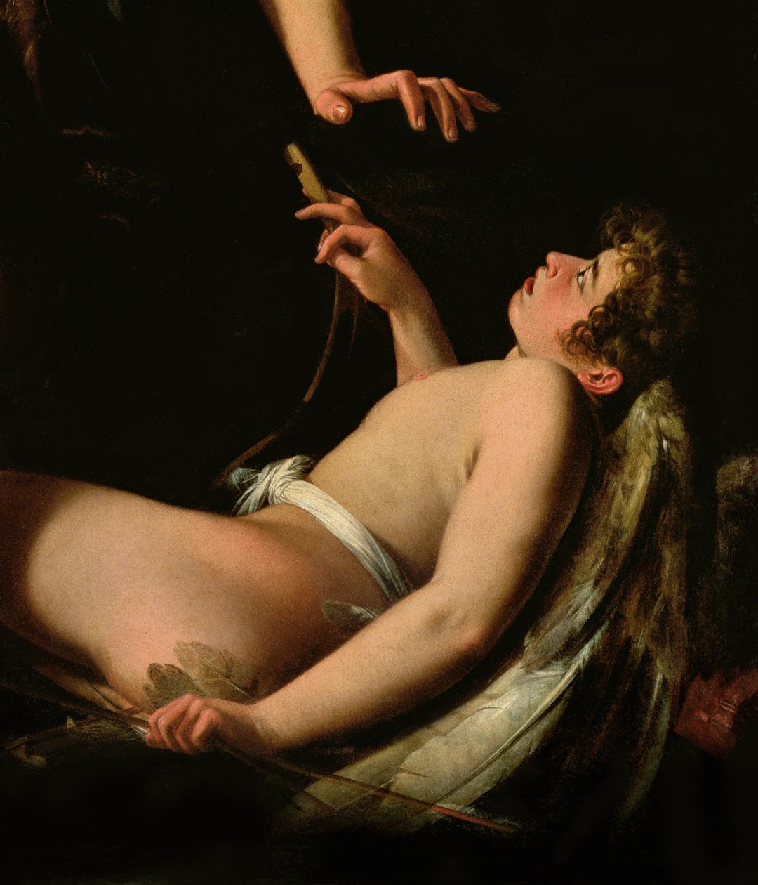 Detalj av Amor fra Sacred Love and Profane Love, 1602 av Giovanni Baglione