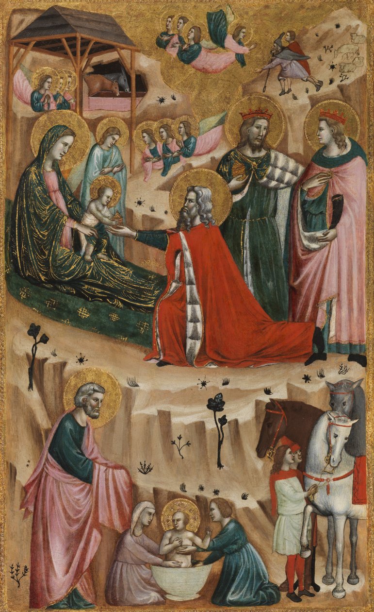 Nativity and the Adoration of the Magi, 1325-50 av Giovanni Baronzio da Rimini