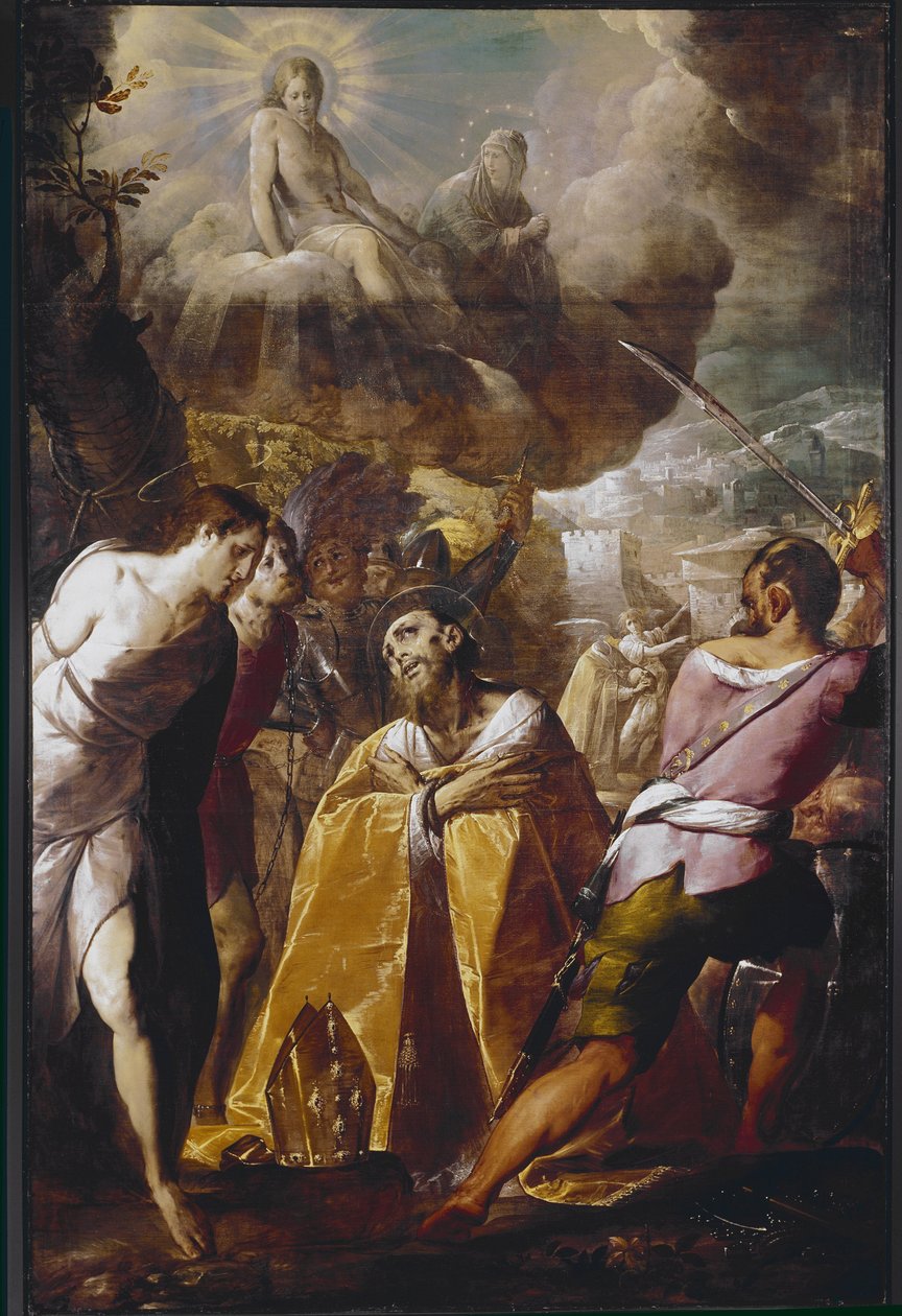 The Martyrdom of St Dionysius (Dennis or denys) (olje på lerret av Giovanni Battista  Crespi
