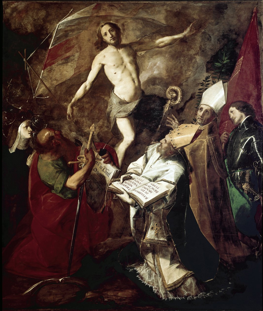 Oppstandelsen med helgener (olje på lerret av Giovanni Battista  Crespi