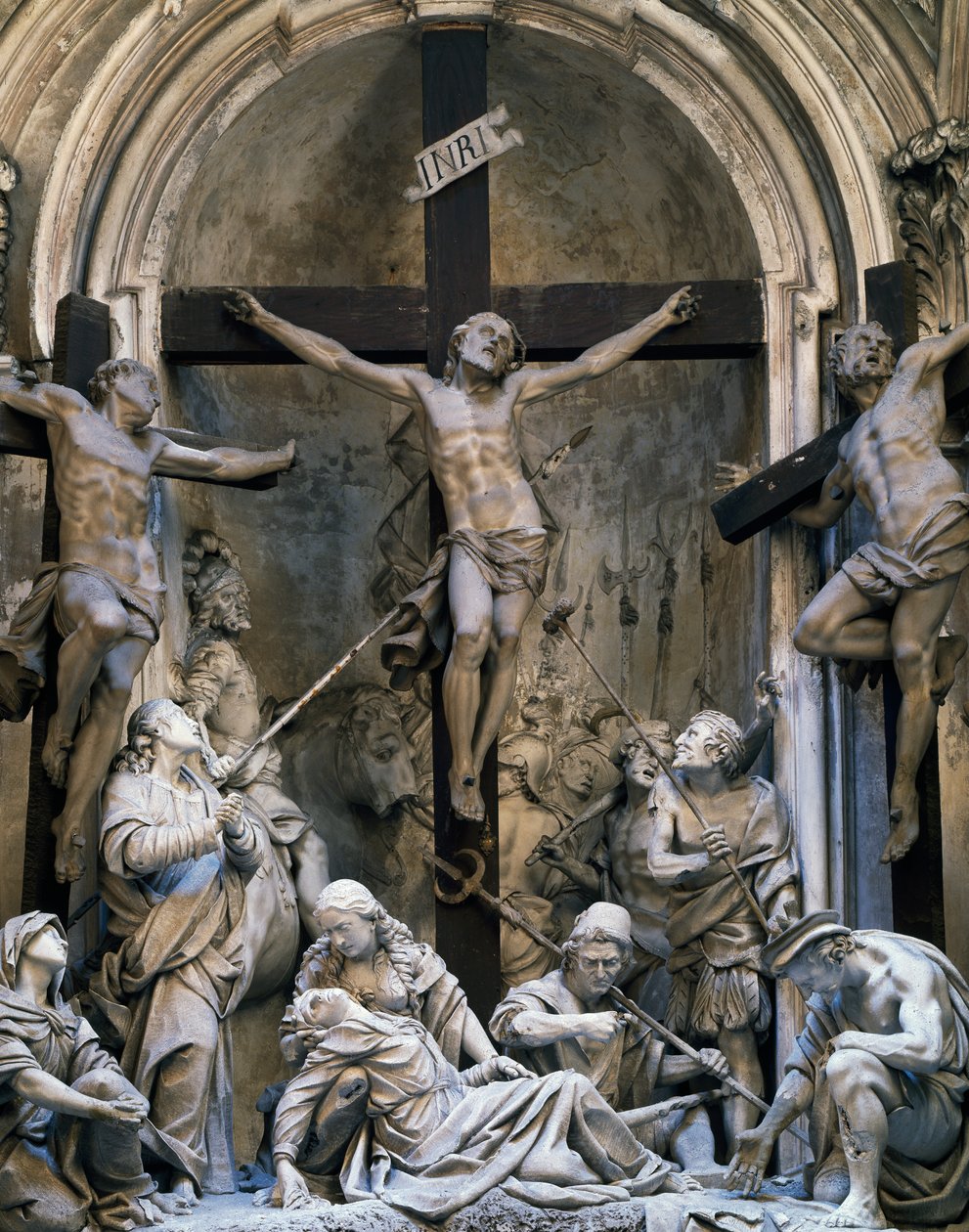 Lidenskap, gruppe skulpturer av Giovanni Battista Barberini (ca. 1625-1691), 1339-1345, St. Augustine-kirken, Cremona, Italia av Giovanni Battista Barberini