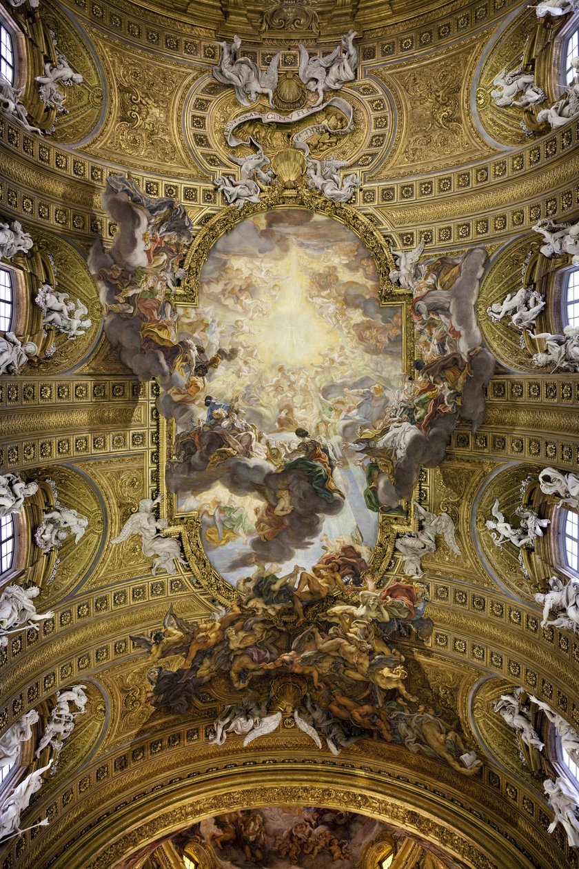 Jesu navns triumf (Il Trionfo del nome di Gesu), en trompe l