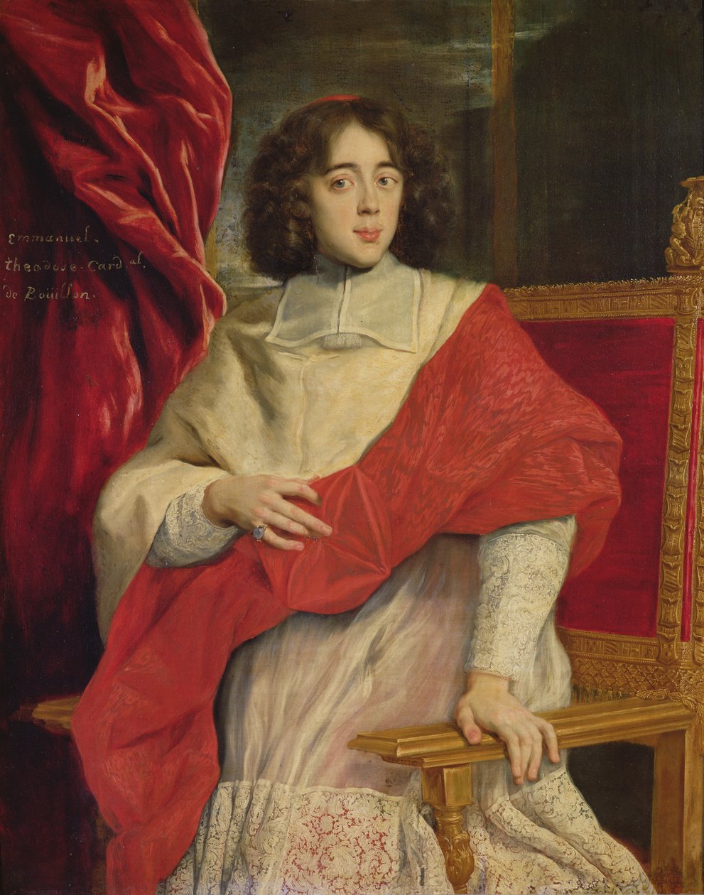 Emmanuel-Theodose de la Tour d'Auvergne (1643–1715) kardinal av Bouillon av Giovanni Battista  Gaulli