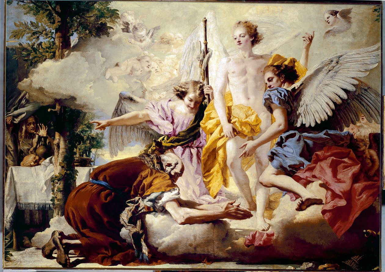 Åpenbaringen av de tre englene for Abraham av Giovanni Battista Tiepolo