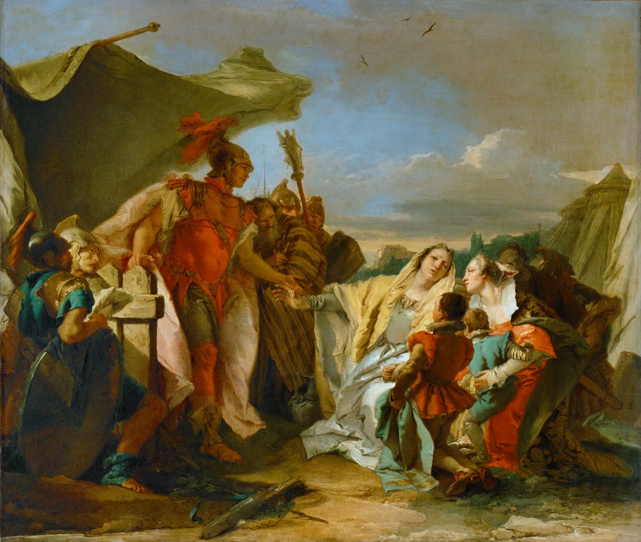 Coriolanus foran Romas murer (maleri på lerret) av Giovanni Battista (1696-1770) Tiepolo