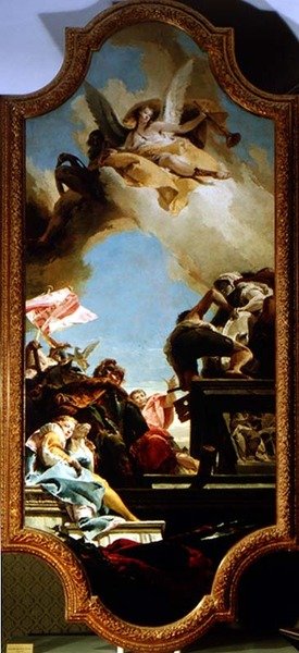 Reiser en statue til ære for keiseren av Giovanni Battista Tiepolo