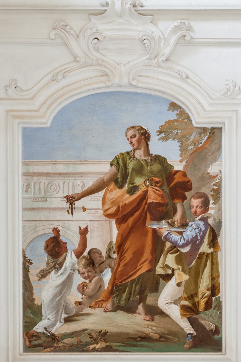 Generøsitet ved å dele ut gaver av Giovanni-Battista Tiepolo