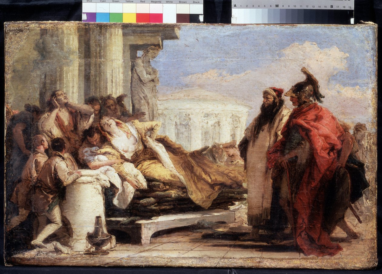 Didos død (Didos død). Maleri av Giambattista Tiepolo (1696-1770). Olje på lerret, 40 x 63 cm av Giovanni Battista Tiepolo