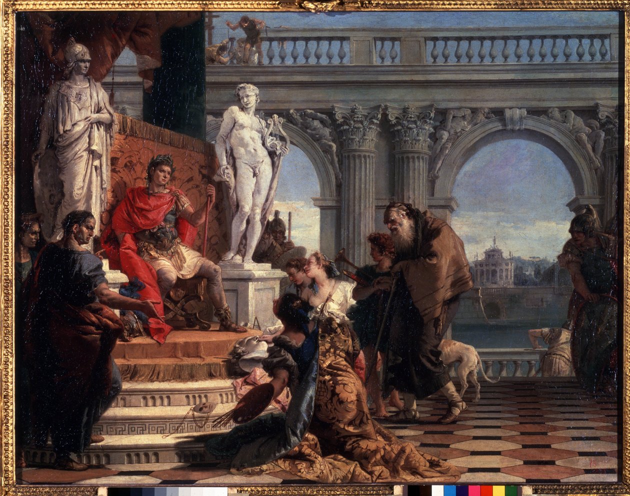 Maecenas presenterer kunsten for Augustus. Caius Cilnius Maecenas (eller Mecene) (ca. 70 f.Kr.-8. f.Kr.) romersk politiker som viet sin formue og innflytelse til å fremme kunst og bokstaver blant av Giovanni Battista Tiepolo