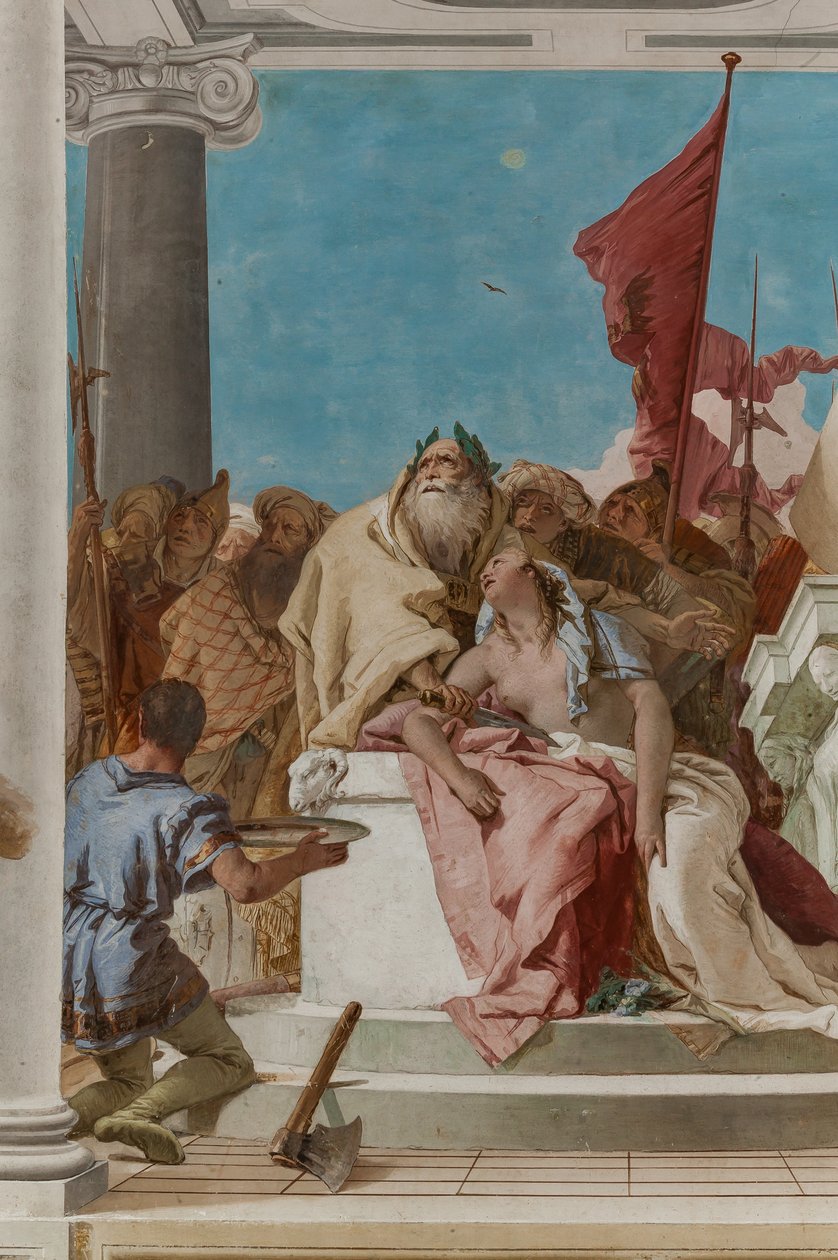 Palazzina (liten bygning), inngangspartiet: "The Sacrifice of Iphigenia", detalj av Giovanni Battista Tiepolo