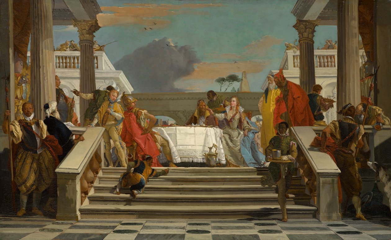 The Banket of Cleopatra and Antony, ca 1747-1750 (olje på lerret) av Giovanni Battista Tiepolo